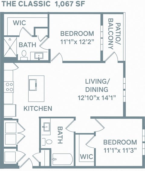 a floor plan of a home with bedrooms and a living room at The Quarry, Fort Collins